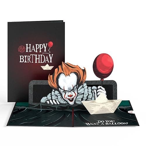 Lovepop Happy Birthday Pop-Up Card for Her and Him- 3D Humor Birthday Greeting Cards for Boys, Girls, Men, Women - Birthday - Pennywise Card - 5" x 7" Blank Note Card & Envelope Included - Image 1