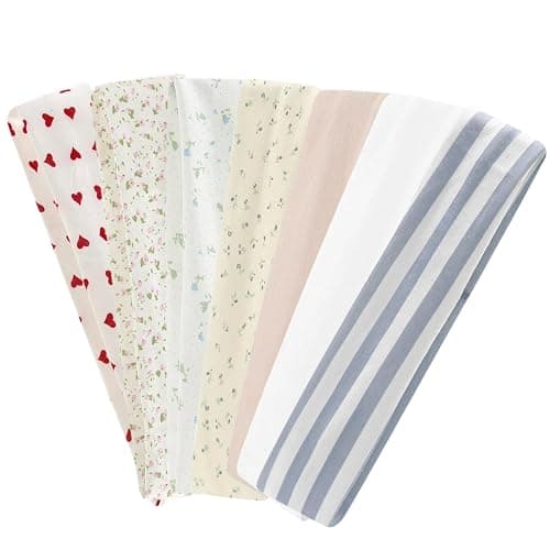 wawou 7 Pack Fashion Women Headbands for Short Hair Non Slip Elastic Floral Hairbands, for Yoga, Sports, Face Washing & Daily Wear Heart Headband - Image 1