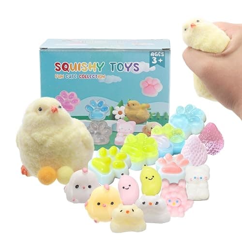 16pcs Squishy Pack,Fidget Toys Kit,Include taba Squishies Party Favors for Kids 4-8 8-12 Treasure Box Toys for Classroom Birthday Xmas Gifts Goodie Bag Stocking Stuffers for Teens (16pcs) - Image 1