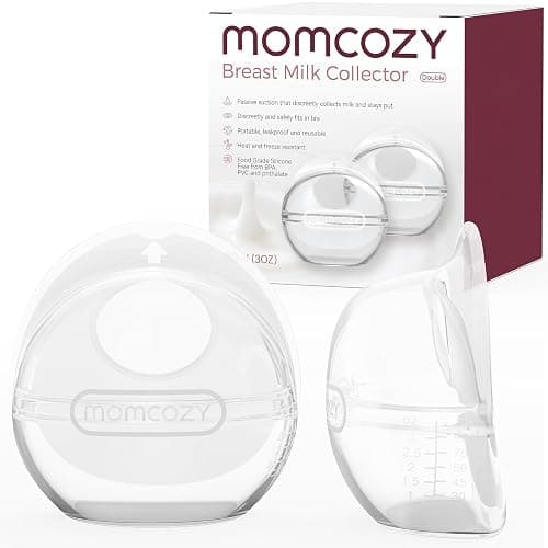 Momcozy Breast Milk Collector, Milk Collectors for Breastfeeding, Reusable Breast Milk Shells, Silicone Catcher with More Fit & Soft (3oz/90ml, 2 Counts) - Image 1