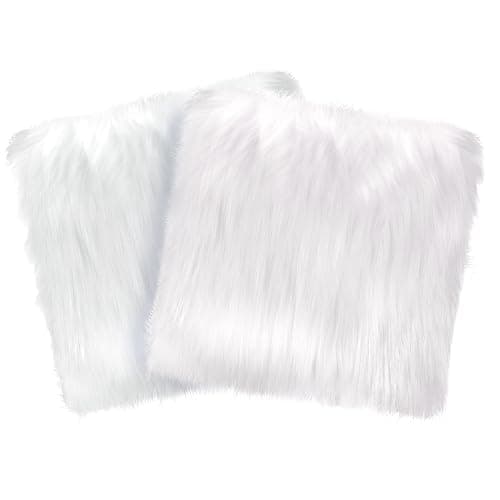 2 Pcs Locker Decor Rug for Middle & High School Girls, 12" x 12", White | Cosweet Non Skid Backing, Locker Accessories, Soft Fluffy Area Carpet, Aesthetic Nail Photography Props - Image 1