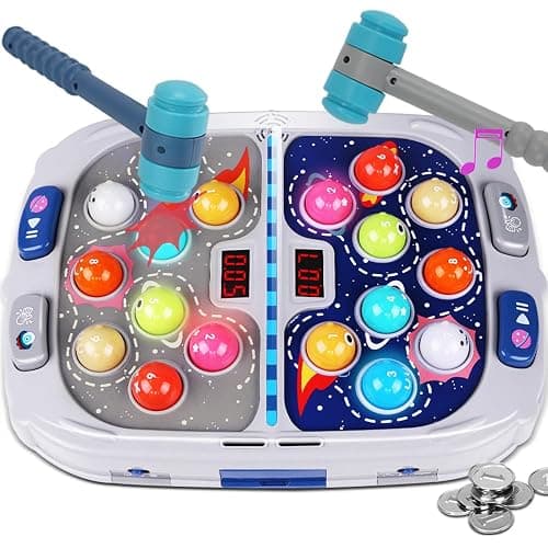 Whack Game Mole for Toddler, Toys for 3-12 Year Old Boys and Girls, Kids Whack Pound Game,Gifts for 3 4 5 6+ Year Old Boys, Interactive Educational Toy with Sound and Light, PK Mode with 2 Hammers - Image 1