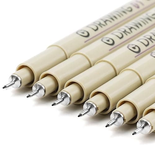 Muchcute Extra Fine Point Writing Pens:6 Black 0.25mm Ultra Thin Micron Pen 01 No Bleed Bible Journaling Study Supplies Annotation Smooth Waterproof Micro Line Tip Fineliner Gel Felt Ink Markers Stuff - Image 1