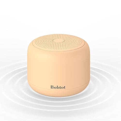Bobtot Portable Bluetooth Speakers with Strap Easy to Carry, Wireless Waterproof Mini Speaker with Loud Stereo Sound, 20 Hours Playtime, Rechargeable Battery, Built-in Microphone, Orange - Image 1