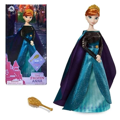 Disney Store Official Princess Classic Doll (Queen Anna from Frozen 2), 11 Inches, Includes Brush with Molded Details, Fully Posable Toy in Classic Outfit - Disney Princess Toys - Image 1