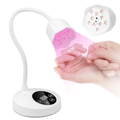 Makartt Mini UV Light for Gel Nails Polish Luminoza 30W Rechargeable LED Nail Dryer Lamp with 4 Timers & Auto Sensor, Fast Curing Goosenecks Lamp for Home DIY Manicure, Black & White - Image 1