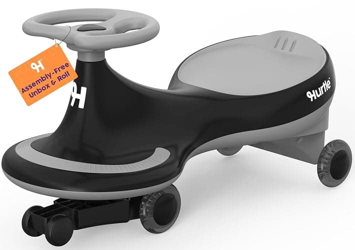 Hurtle Swing Ride On Car, Wiggle Car Toy for Kids, No Pedals, Batteries or Gears, Safe Toddler Ride On Toy with Twist & Go Motion, for Indoor & Outdoor Use, Suitable for Kids Above 2 Years, Black - Image 1