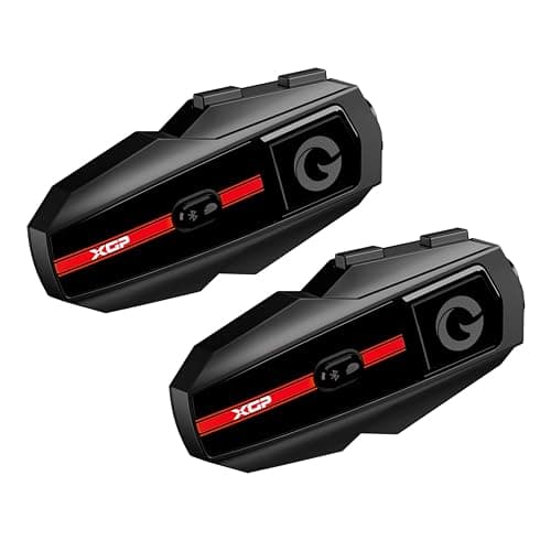 XGP Motorcycle Bluetooth Headset V5.2 with Music Sharing, 2-Way Motorcycle Helmet Bluetooth with IP67 Waterproof, Helmet Communication Intercom Systems with Hi-Fi Speakers for ATV/Snowmobile, 2 Pack - Image 1