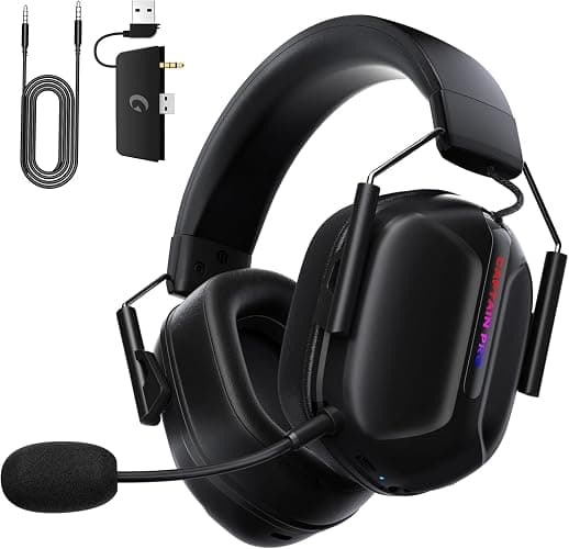 RYR Wireless Gaming Headset for Xbox Series X|S, Xbox One, PC, PS4/5, Mac, Switch, Mobile, 3D Surround Sound, Bluetooth 5.3, 60H Battery, Gaming Headphones with Detachable Noise Canceling Mic-Black - Image 1