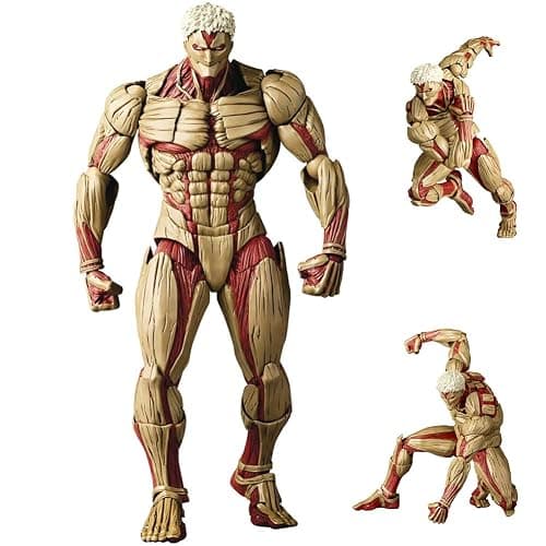 LUNK Reiner Braun Action Figure Movable Joints Anime Figures Statue with Interchangeable Accessories Fighting Titan Form Eren Jaeger Figurine Collectible 6.7IN - Image 1
