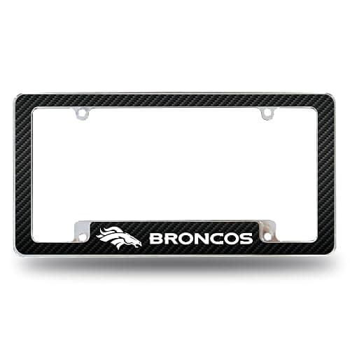 Rico Industries NFL Football Black 12" x 6" Chrome All Over Automotive License Plate Frame for Car/Truck/SUV - Image 1