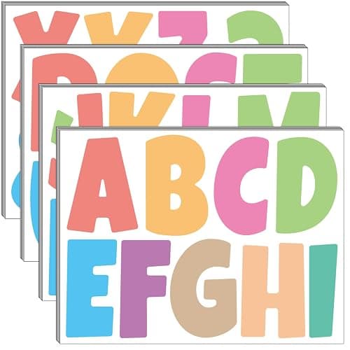 Bemeol 234 Pieces 4 Inch Bulletin Board Letters Alphabet Cutout Letter for Bulletin Board Display Home Classroom School Decor(Colorful) - Image 1