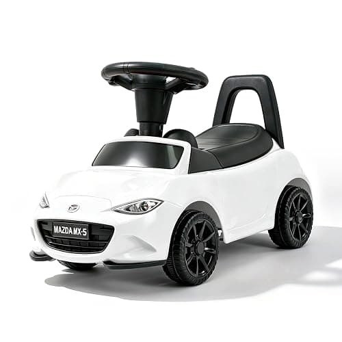 Licensed MX-5 Kids Push Car, Toddler Ride On Toys for 1 Year Old | Foot-to-floor baby sliding car with anti-tip safety bumper and hidden underseat storage. Perfect for age 1-2(White) - Image 1