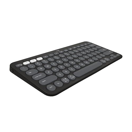 Logitech Pebble Keys 2 K380s, Multi-Device Bluetooth Wireless Keyboard with Customizable Shortcuts, Slim and Portable, Easy-Switch for Windows, macOS, iPadOS, Android, Chrome OS - Tonal Graphite - Image 1