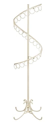 SSWBasics Boutique Ivory Spiral Scarf Organizer - Elegant Scarf Rack with 27 Rings - Premium Spiral Clothing Rack for Purse and Accessory Storage - Image 1