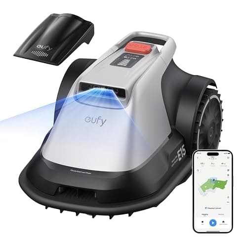 eufy E15 Robot Lawn Mower,Max 0.2 Acres,Wireless Robot Mower with Auto Mapping,Vision Navigation,Multi-Zone Management,Robotic Lawnmower with AI Obstacle Avoidance,APP Control,18°Slope,Cut Height1-3" - Image 1