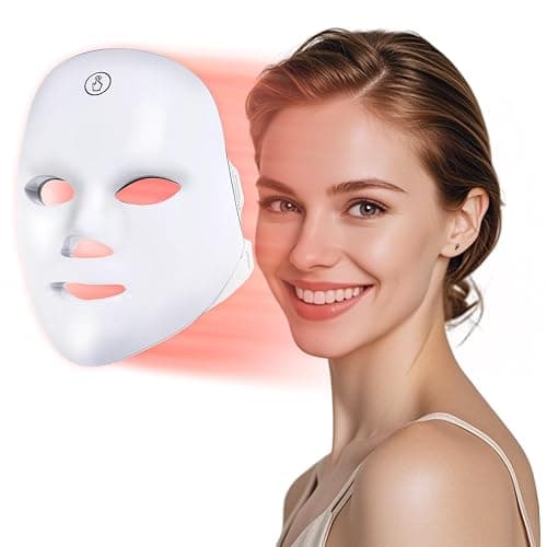 MUSEWISH Red Light Therapy for Face,7-1 Colors LED Facial Skin Care Mask, Red Light Mask for Face, Infrared Light Mask Anti-Aging Wrinkle Acne, Rechargeable Portable Home & Travel - Image 1
