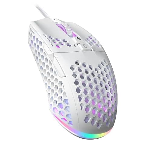 SOLAKAKA SM900 Gaming Mouse Wired with RGB,Adjustable 12800 DPI Wired Gaming Mouse with Side Buttons,Computer Mouse for Laptop/PC,White - Image 1
