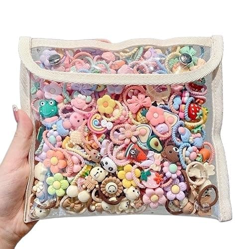 ALTALIVA 100Pcs Baby Hair Ties Cute Elastic Hairbands No Damage Multicolor Small Ponytail Holders for Baby Girls Toddlers Kids - Image 1