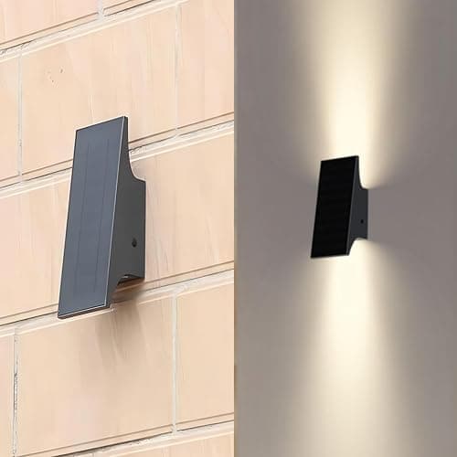 SOTTLOT Solar Outdoor Lights, 3000K 700LM Solar Wall Lights Outdoor Up and Down, Dimmable Solar Sconce Lights, IP65 Waterproof Outdoor Solar Lights for Yard Patio Garage Porch, 1pcs - 3000K - 1pcs - Image 1