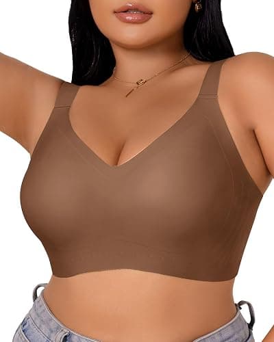 Women’s Plus Size Full Coverage Wireless Bras Supportive Wide Strap Comfort Bra for Sagging Breasts No Back Fat Minimizer Bra - Image 1