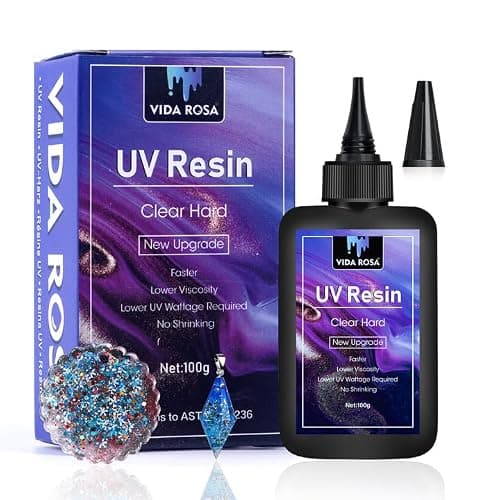 UV Resin 100g- VIDA ROSA RESIN Crystal Clear Hard Ultraviolet Curing Epoxy Resin For Jewellry Making Art Pendants, Earrings, Necklaces, Bracelets, Nail Art Accessories - Image 1