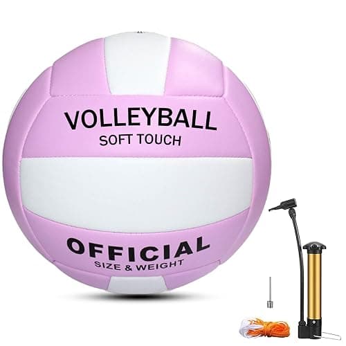 Magicorange Volleyball, 1 Pack Official Size 5 Volleyballs- PU Leather Indoor Outdoor Soft Touch Volleyballs for Beach Play, Game,Gym,Training -Includes Ball Pump - Image 1