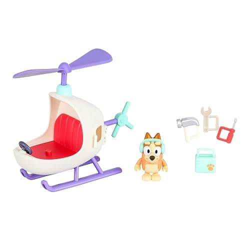 Bluey Vehicle & Figures Bingo’s Toy Helicopter Playset, Toddler Helicopter with Bingo Figurine and Accessory Toolkit, Vehicle Toys for Kids Age 3+ - Image 1