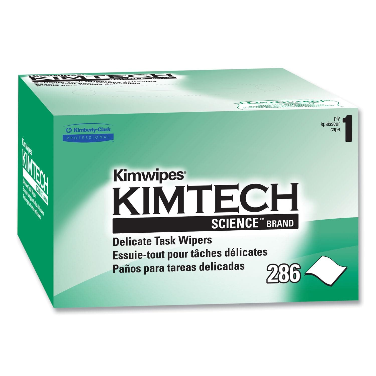Kimberly-Clark 34155 Kimwipes - Toallitas delicadas para tareas de 1 capa, 4.4 x 8.4 pulgadas, pañuelos (paquete de 286) - Image 1