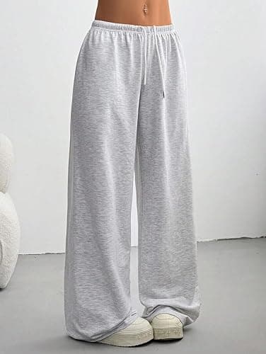 Women's Baggy Sweatpants with Pockets Wide Leg High Waisted Casual Sweat Pants Lounge Drawstring Joggers Gym Workout Pants - Image 1