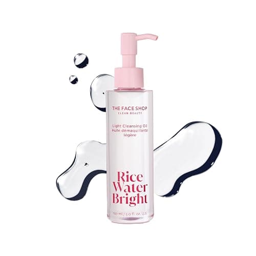 The Face Shop Rice Water Bright Light Facial Cleansing Oil, Daily Makeup Remover, Oil Cleanser, Vegan, Korean Skin Care with Jojoba Oil, Face Pore Cleanser, 150ml - Image 1