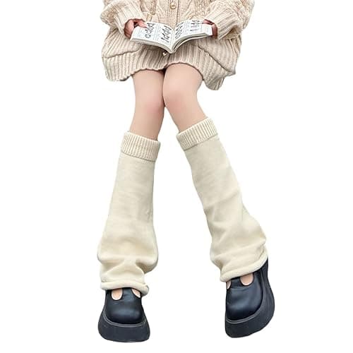 Fernvia Womens Lolita Knit Long Socks Leg Warmers Harajuku Japanese Kawaii Boot Socks Winter Ankle Heap Sock - Image 1