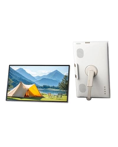 KTC 25 Inch Portable TV - Smart Touch Screen with Google Play, Android 14, Qualcomm 8G RAM+128G Storage, 1080P Smart Handy TV with 8MP Camera and Battery, Touchscreen Monitor for Camping, Bathroom - Image 1