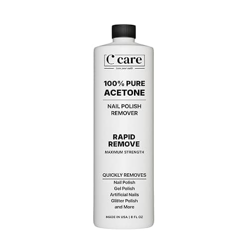 100% Pure Acetone Nail Polish Remover | Professional Quality | Easy To Use | Rapidly Removes Natural, Gel, Acrylic, and Glitter Nails | 8 Fl oz - Image 1