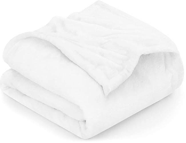 Utopia Bedding Fleece Blanket Twin XL Size White 300GSM Luxury Anti-Static Fuzzy Soft Microfiber Bed Blanket (90x76 Inch) - Twin XL (90x76 Inch) - White - Image 1