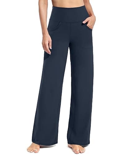 Promover Wide Leg Pants Woman Yoga Pants with Pockets Stretch Loose Casual Lounge Sweatpants Petite/Regular/Tall - Image 1