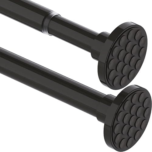 Curtain Pole No Drilling Extendable Telescopic Rod Extra Thick Shower Curtain Rail Tension Rod for Bathroom, Bedroom Black (85-155CM Φ32 mm) - Image 1