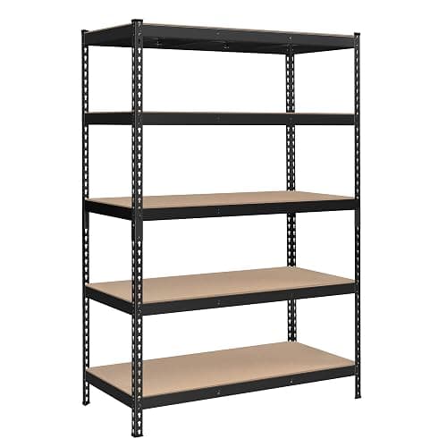 SONGMICS 5-Tier Storage Shelves, Garage Storage, Boltless Assembly, Adjustable Shelving Unit, 23.6 x 47.2 x 70.9 Inches, Load 1929 lb, for Shed Warehouse Basement Kitchen, Black UGLR600B01 - Image 1