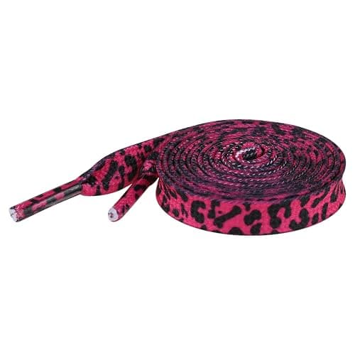 Elerevyo 1 Pair Leopard Print Flat Shoe Laces for Sneakers, 0.31'' Shoelaces Shoestrings for Casual Hiking Shoes - Image 1