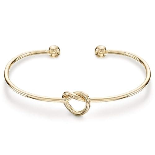 PAVOI 14K Gold Plated Forever Love Knot Infinity Bangle Bracelets for Women | Gold Bangle Bracelet for Women - Image 1