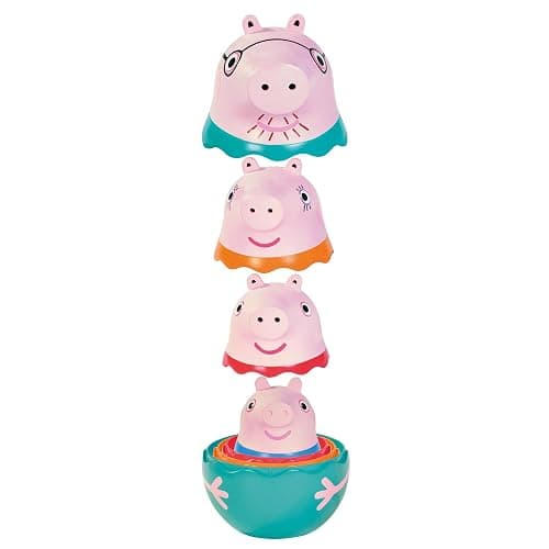 TOMY Toomies Peppa Pig - Peppa’s Nesting Family - Includes Peppa Pig, Mummy Pig, Daddy Pig and George - Nesting, Sorting & Pouring Toy - Ages 18 Months and Up - Image 1