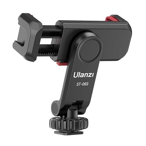 Phone Tripod Mount Holder for iPhone - ULANZI ST-06S Camera Hot 2 Cold Shoe Phone Mount Compatible for iPhone Android Sony Canon DJI Ronin S/SC Zhiyun Gimbals - Image 1