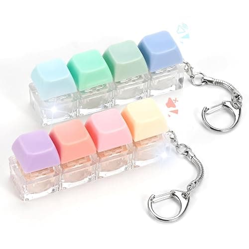 Keyboard Clicker Fidget, 2PCS Keyboard Fidget Toy Silent Clicker Fidget Keychain Clicky Keyboard for Adults Stress Relief Anxiety Sensory Clicker Fidget Toy - Image 1