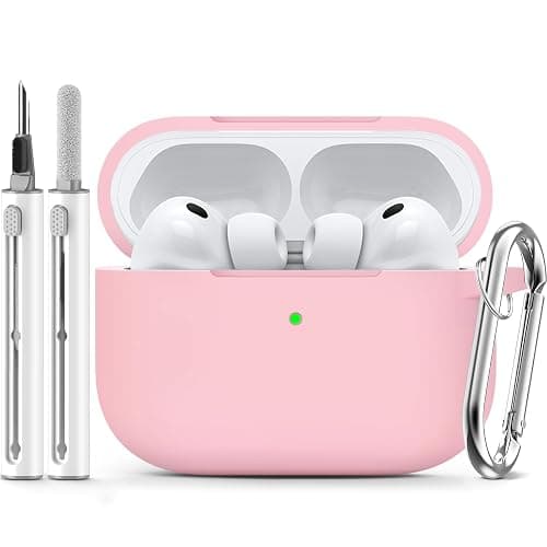 Inesore Compatible with AirPods Pro 3 Case with Cleaning Kit, Silicone Protective Case Cover for Apple Air Pods Pro 3rd (2025), Unisex Design - Pink - Image 1