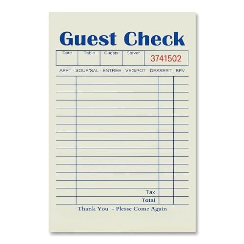Ripiyome Blank Guest Check Canvas Wall Art Blue Guest List Poster Trendy Minimal Receipt Sheet Print Funny Creatable Check Form Wall Picture for Kitchen Restaurant Diner Decor 12x16inch Unframed - Image 1