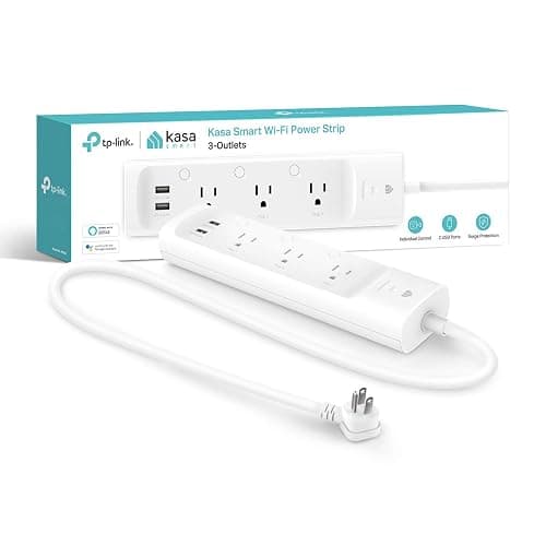 Kasa Smart Plug Power Strip KP303, Surge Protector with 3 Individually Controlled Smart Outlets and 2 USB Ports, Works with Alexa & Google Home, No Hub Required , White - Image 1