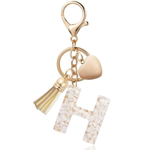 ANHBKAR Initial Letter Keychain, Butterfly Keychain Cute Resin, Initial Keychain Backpack Charms, Key chain for Women, Girls - Image 1