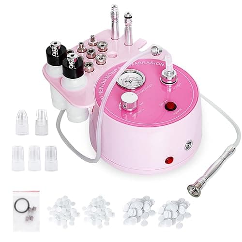 AIMENGXI Diamond Microdermabrasion Machine Professional Plus, 3 in 1 Pink Diamond Dermabrasion Facial Beauty Equipment Skin Care for Vacuum Blackhead Removal & Spray, Suction Power 0-70 cmHg - Image 1