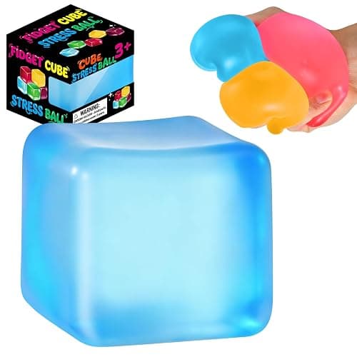 Squishy Cube for Kids & Adults, Ice Cube Squishy Slow Rising Squishy Fidget Toys, Squeeze Toys for Stress Relief, Classroom Prizes Party Favors Birthday Gifts(Blue) - Image 1