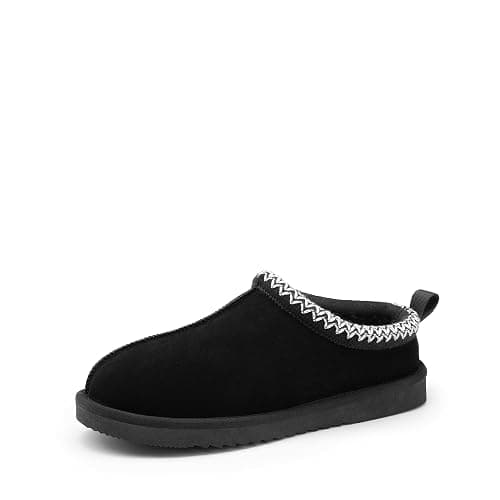 DREAM PAIRS Men's Fuzzy Cozy Slippers Genuine Suede Indoor Outdoor Home Comfy Winter Slip On Cute Warm Memory Foam Furry Shoes FuzzyEasy - Image 1